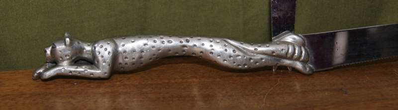 Pair of Cheetah Cheese Knives by Diana Carmichael