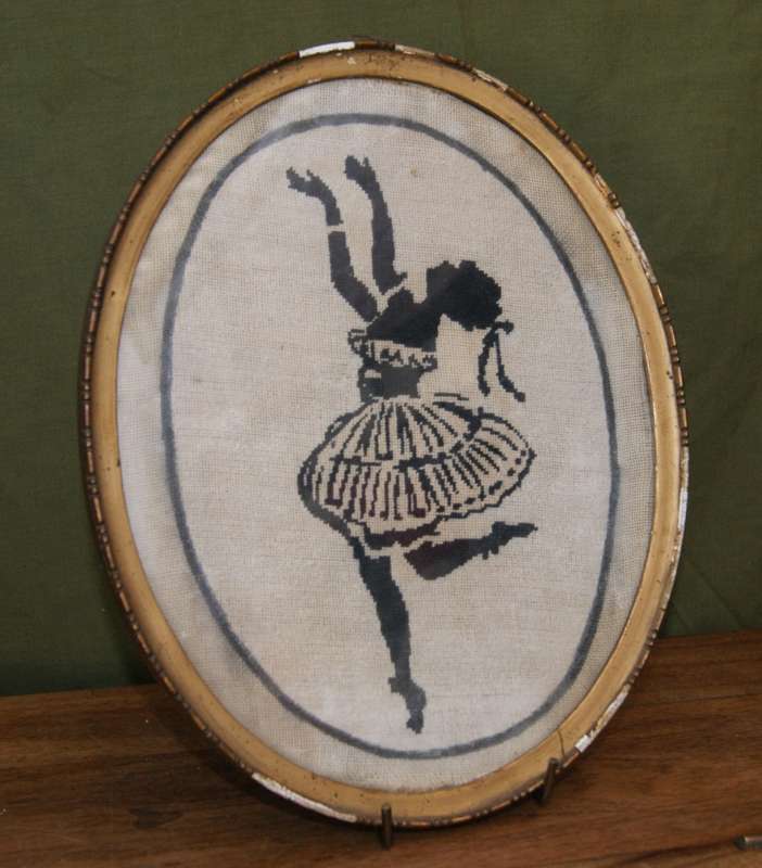 Vintage Oval Lady Needlework
