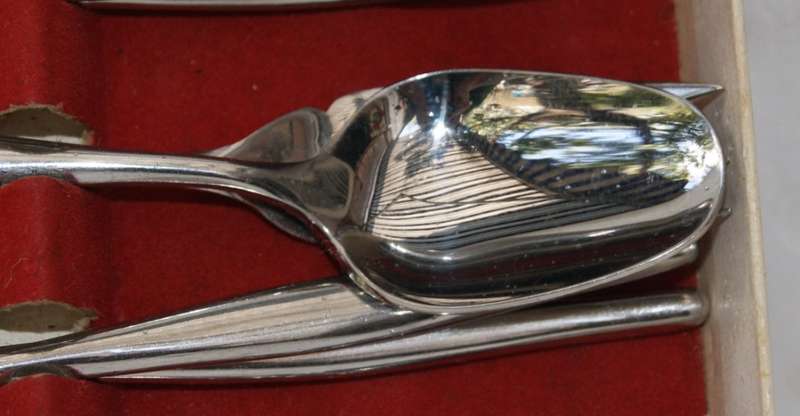 Set of 6 Teaspoons and Cake Forks (2 available, bid per box)