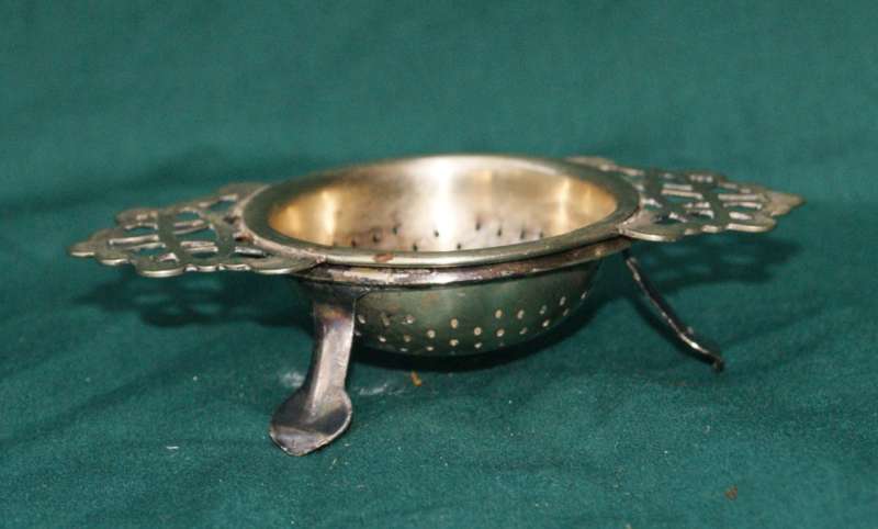 Silver Plated Tea Strainer on Stand