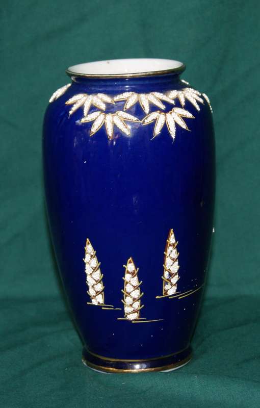 Comtesse Cobalt Blue Vase with Bamboo