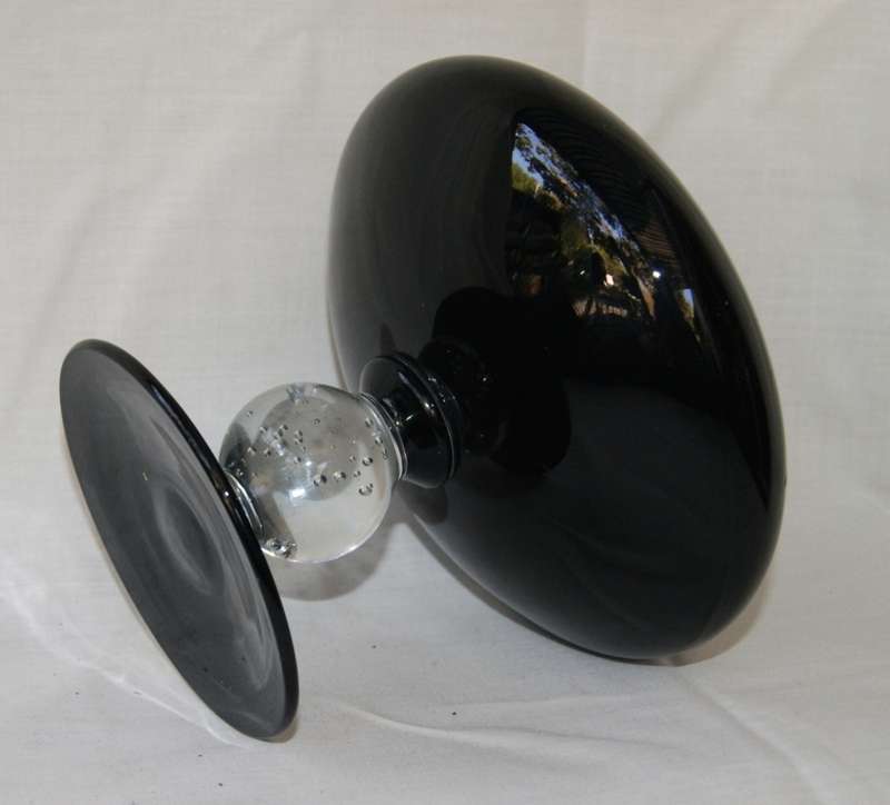 Vintage Purple and Clear Glass Pedestal Vase