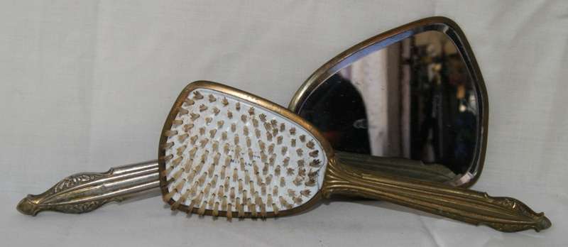 Vintage Dressing Table Set Mirror and Brush