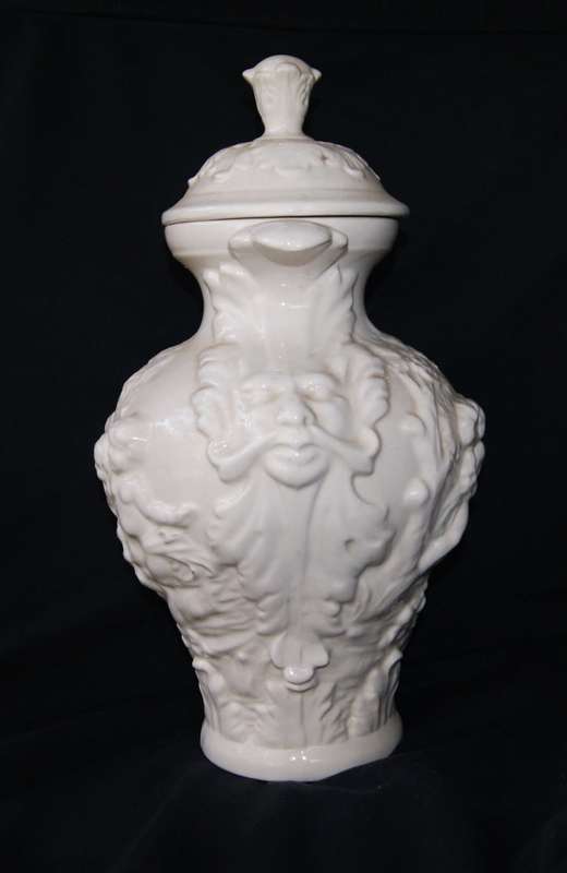 Vintage Ornate White Urn with Cherubs