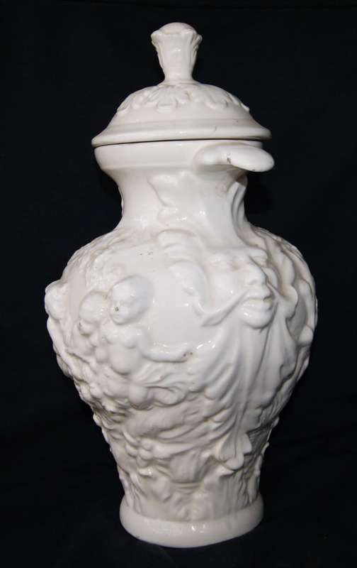 Vintage Ornate White Urn with Cherubs