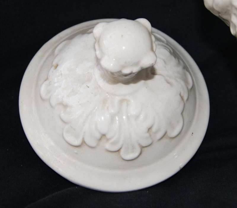Vintage Ornate White Urn with Cherubs