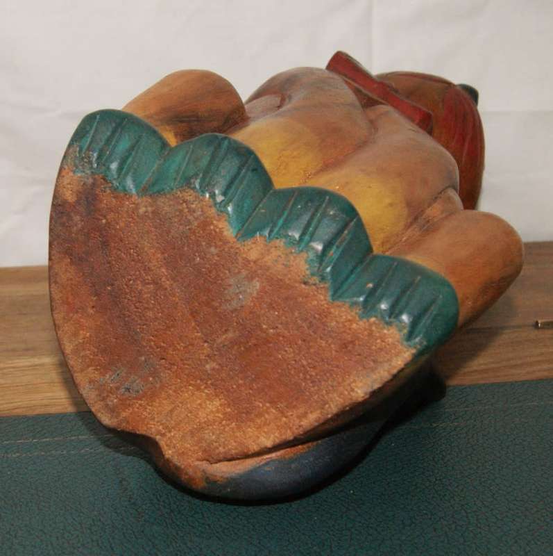 Hand Carved and Painted Vintage Wooden Cat