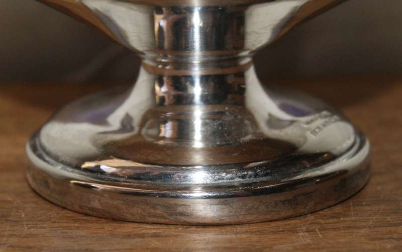 Vintage Manco Plate Pierced Sugar Bowl with Original Blue Glass Insert