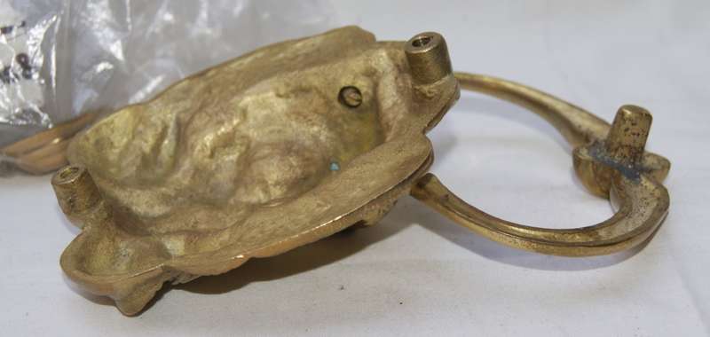 Large Brass Lions Head Door Knocker (Never used with all accessories)