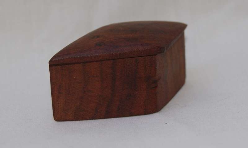 Hand Made Diamond Shaped Wooden Trinket Box