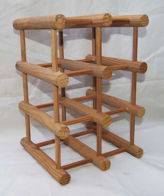 Wooden Dowel Wine Rack