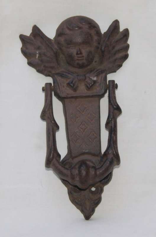 Vintage Cast Iron Putti Door Knocker