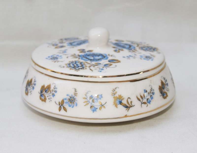 Vintage Floral Porcelain Trinket Box