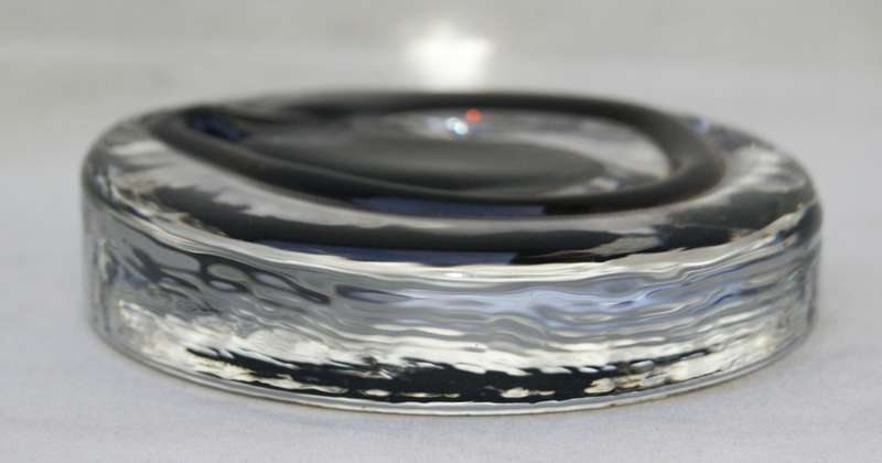 Vintage Hand Blown Glass Rondell Paperweight