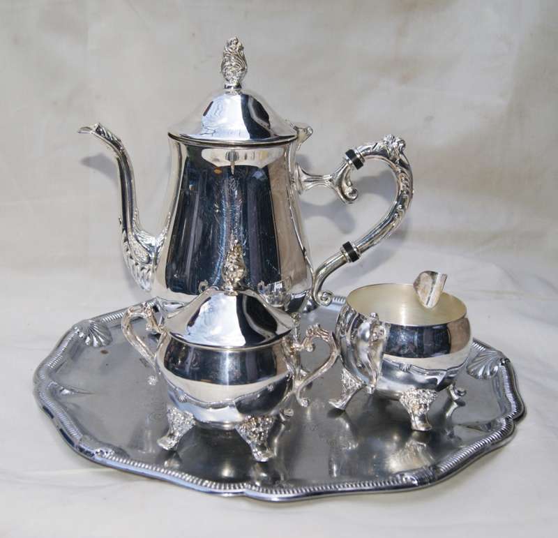 4 Piece Silver Plated Tea Set including Tray