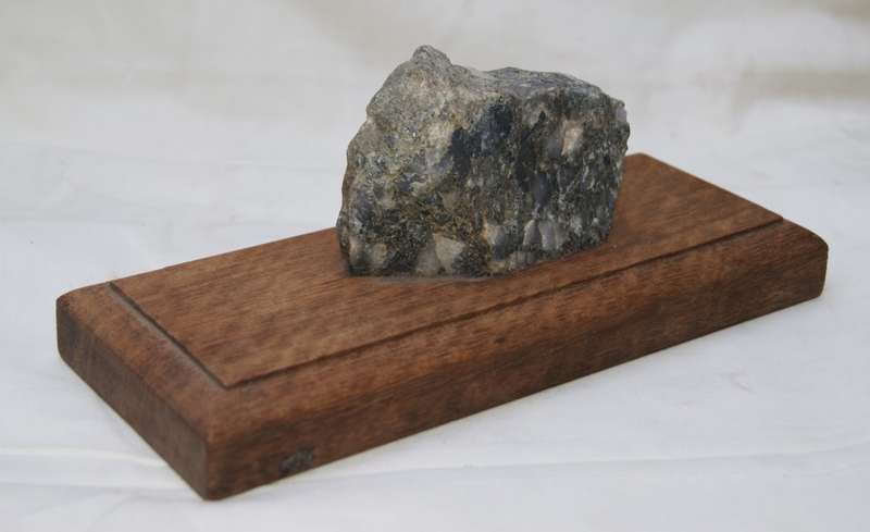 Gold Bearing Rock Mounted on Wooden Plinth