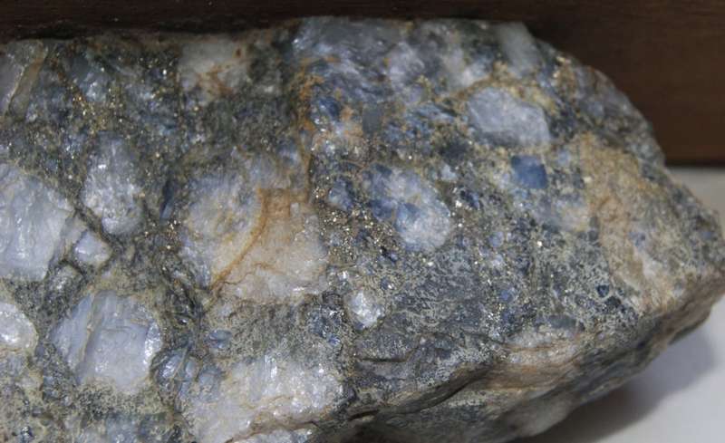 Gold Bearing Rock Mounted on Wooden Plinth
