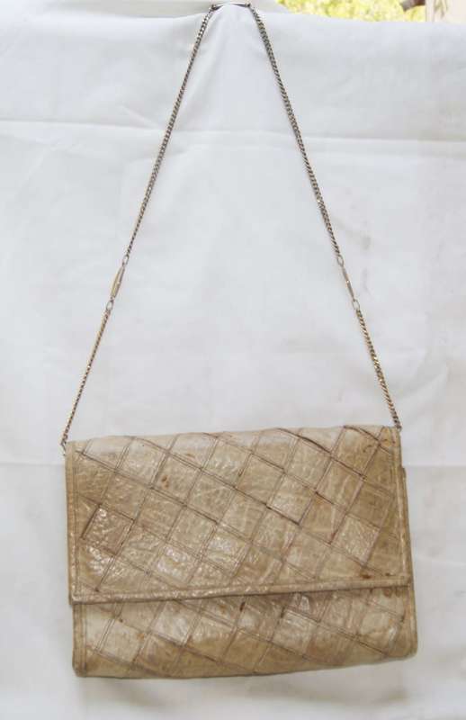 Stitched Leather Handbag (Exceleather)