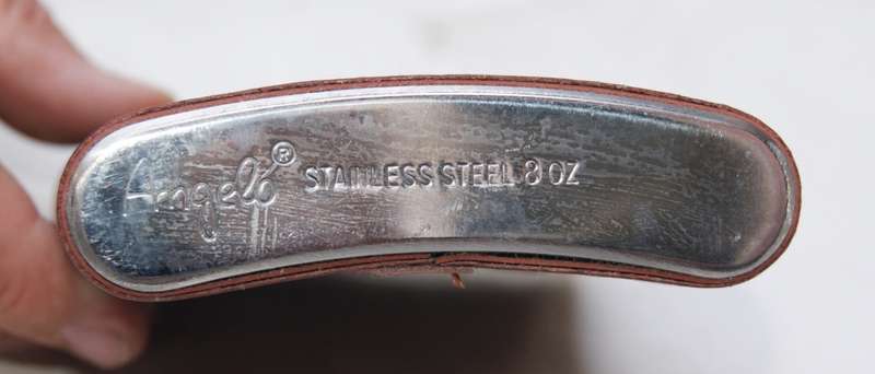 Leather and Stainless Steel 8oz Angelo Hip Flask