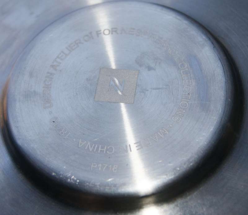 2x 18/10 Stainless Steel Nespresso Saucers