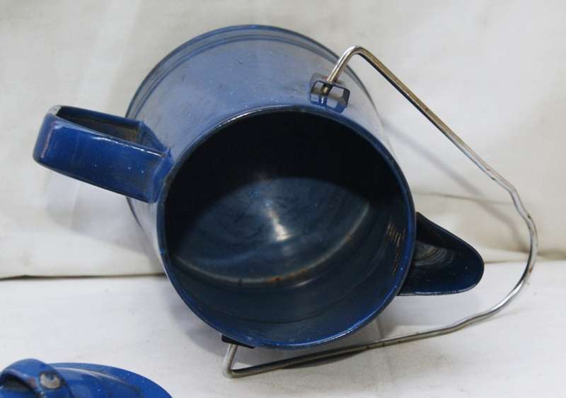 Vintage Enamel Teapot with Handle