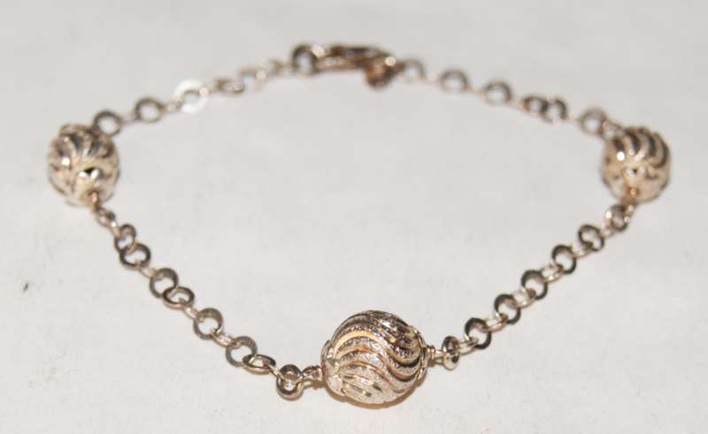 925 Sterling Silver Ball and Chain Bracelet