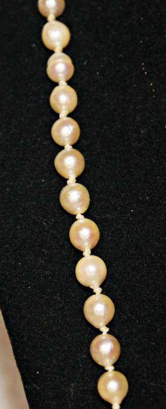 Vintage J.Kohl Cultured Pearl Necklace with 9ct Gold Tongue and Box Clasp