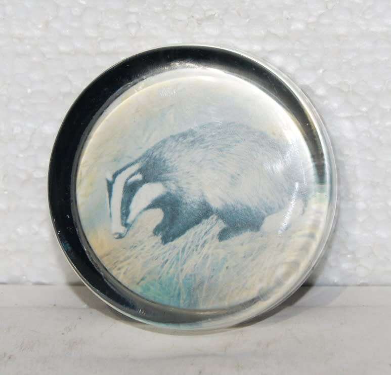European Badger Glass Paperweight @@@ CCCRRRAAAZZZYYY R1 START