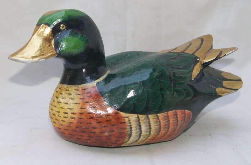 Hand Painted Decorative Wooden Duck