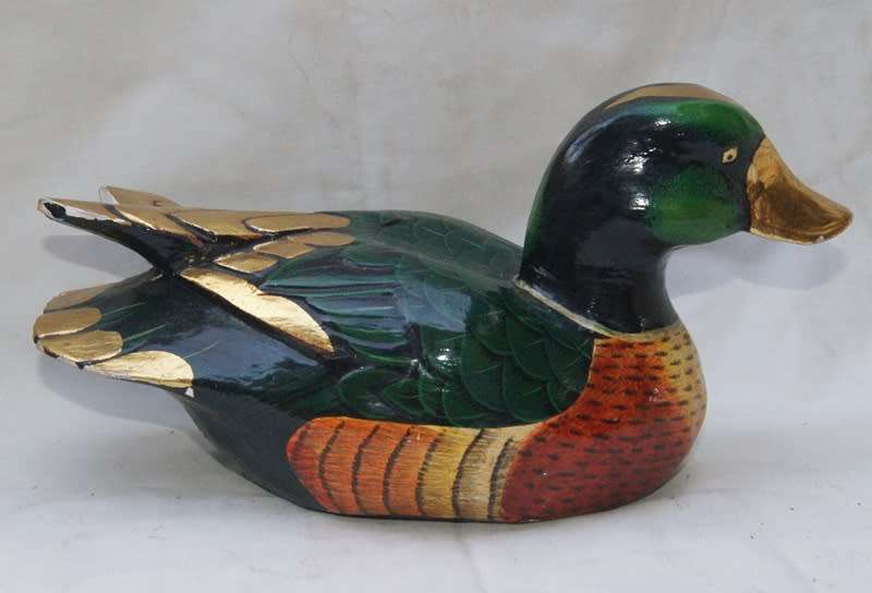 Hand Painted Decorative Wooden Duck