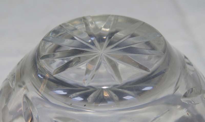 Small Rosecut Crystal Bowl in Excellent Condition