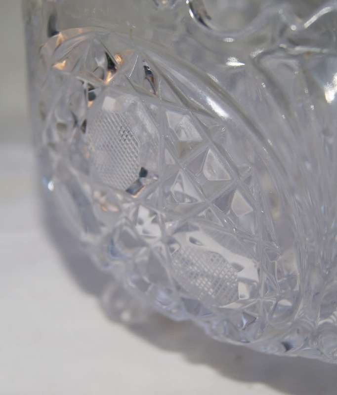 Round crystal Rosecut Bowl in Excellent Condition