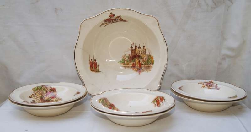 6 Johnson Bros "Victoria" Bowls (Large Serving Bowl Restored and Free)
