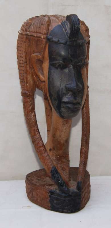 Wooden Hand Carved African Maiden