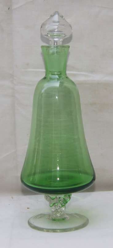Vintage Emerald Venetian Glass Decanter