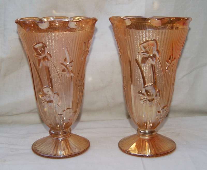 Pair of Carnival Glass Vases