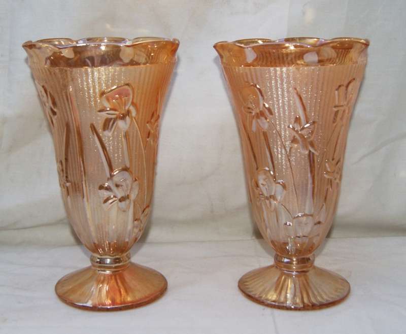 Pair of Carnival Glass Vases