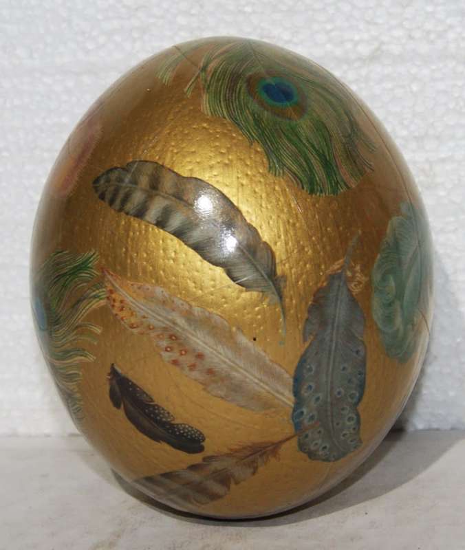 Hand Painted and Decorated Ostrich Egg @@@ CCRRAAZZYY LOW R1 START