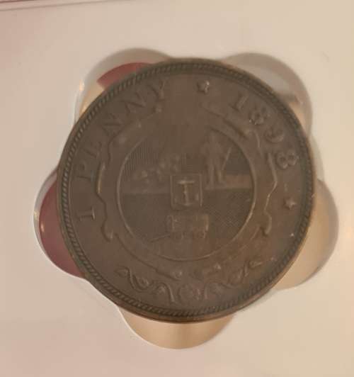 Stunning ZAR 1898 Penny from short collection year AU55