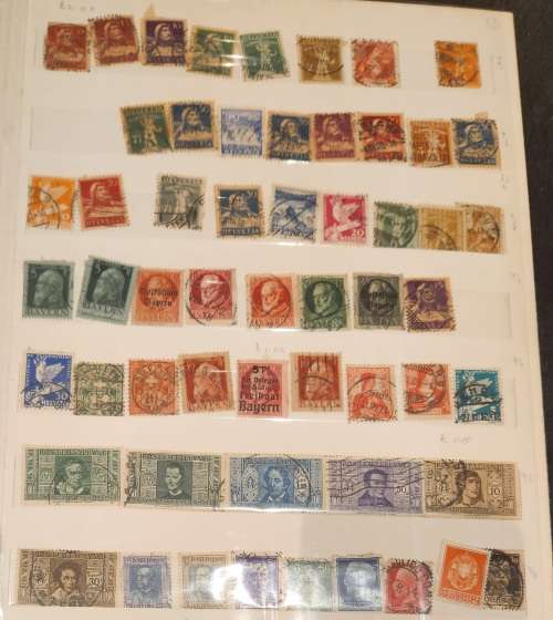 12 double pages of weird and wonderful treasure hunt stamps unvalued