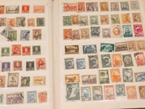 12 double pages of weird and wonderful treasure hunt stamps unvalued