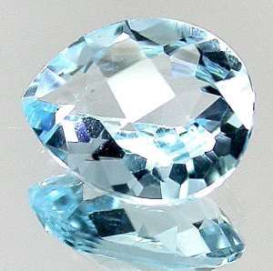 2.94 ct blue pear checkerboard topaz