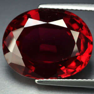 27.80ct BLOOD RED OVAL CUT RUBY