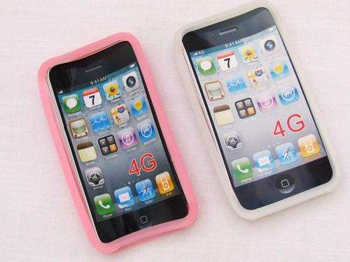 Silicone cover for iphone 4/4s - white and pink