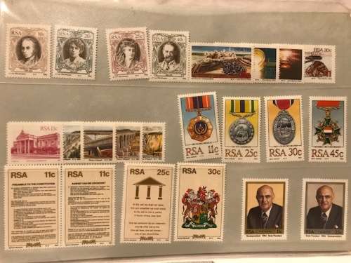 Various RSA stamps as per picture (Please see both pictures for two sheets)