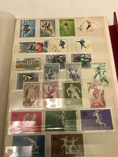 Book with collection of 286 Olympic games stamps