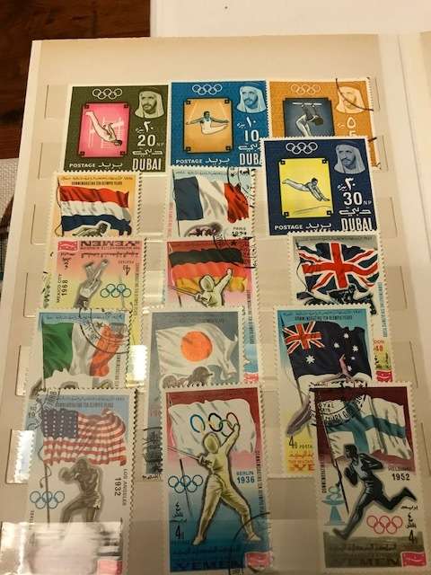 Book with collection of 286 Olympic games stamps