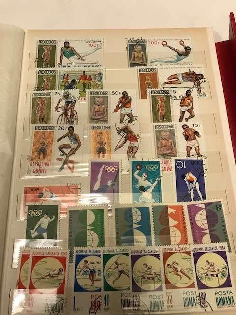 Book with collection of 286 Olympic games stamps