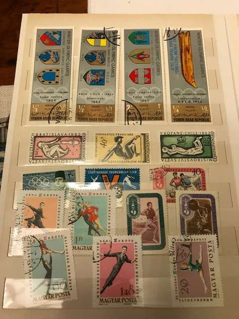 Book with collection of 286 Olympic games stamps