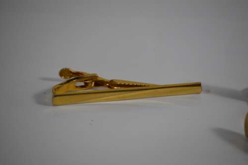 Pierre Cardin 18k Gold plated cufflinks and tie clip set